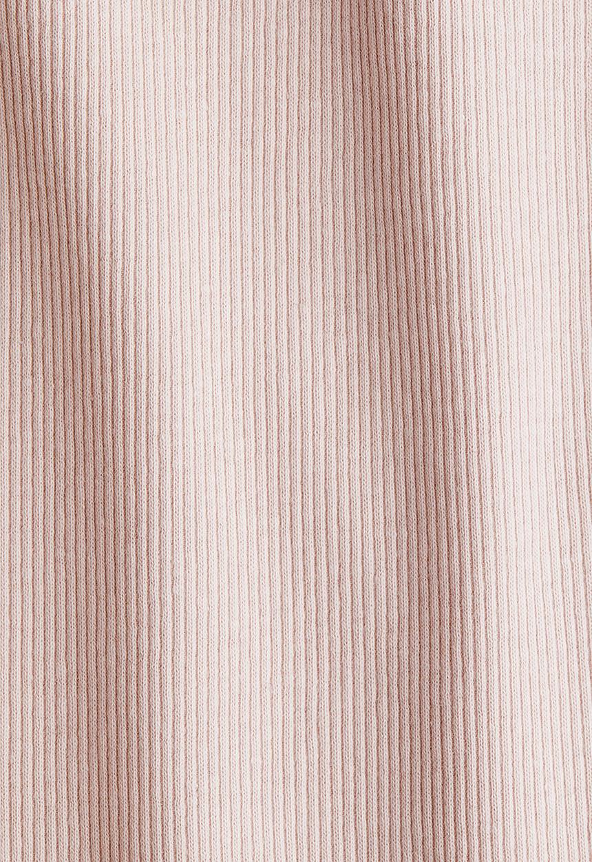 H&M - Picot-trimmed ribbed T-shirt - pink