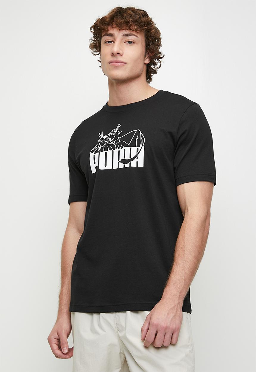 PUMA - Graphic Super Puma Tee - Puma Black