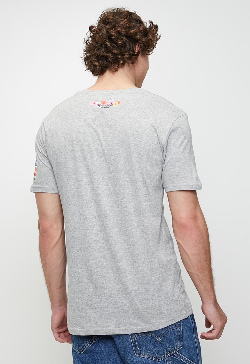 Brave Soul - Crew Neck T-shirt - Lt Grey Marl