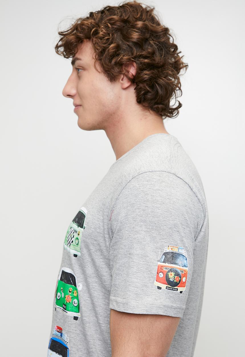 Brave Soul - Crew Neck T-shirt - Lt Grey Marl