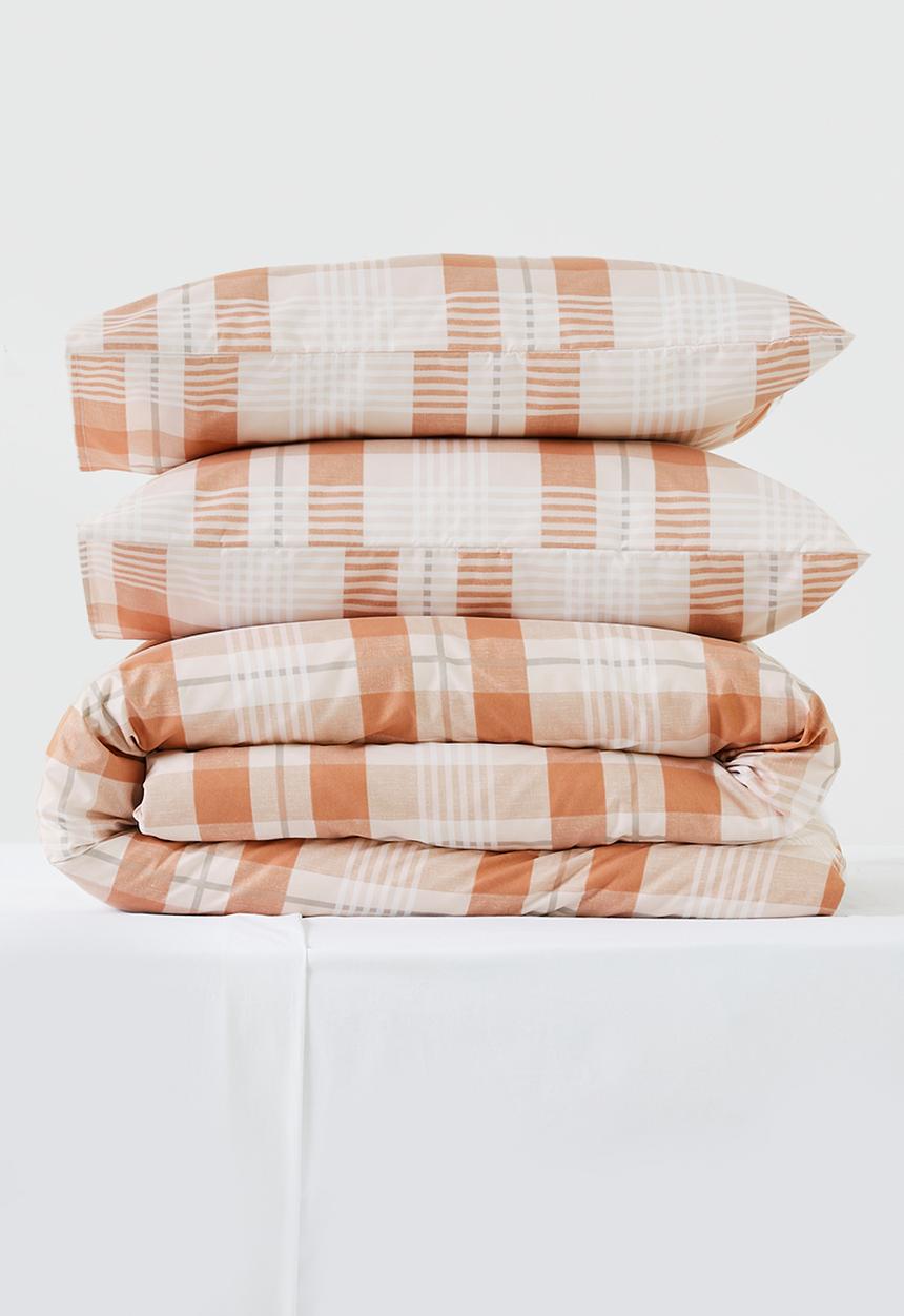 Sixth Floor - Super Soft Perez Check Duvet Set - Blush