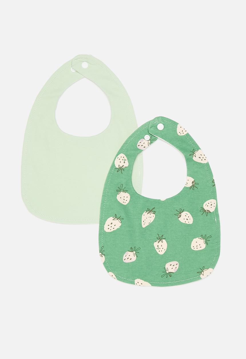 Pop Candy - 2 Pack bib set - green & aop