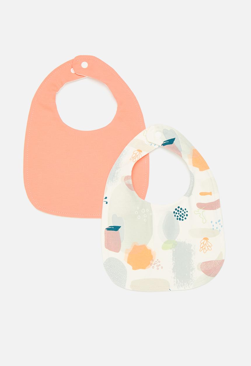 Pop Candy - 2 Pack bib set - orange & aop