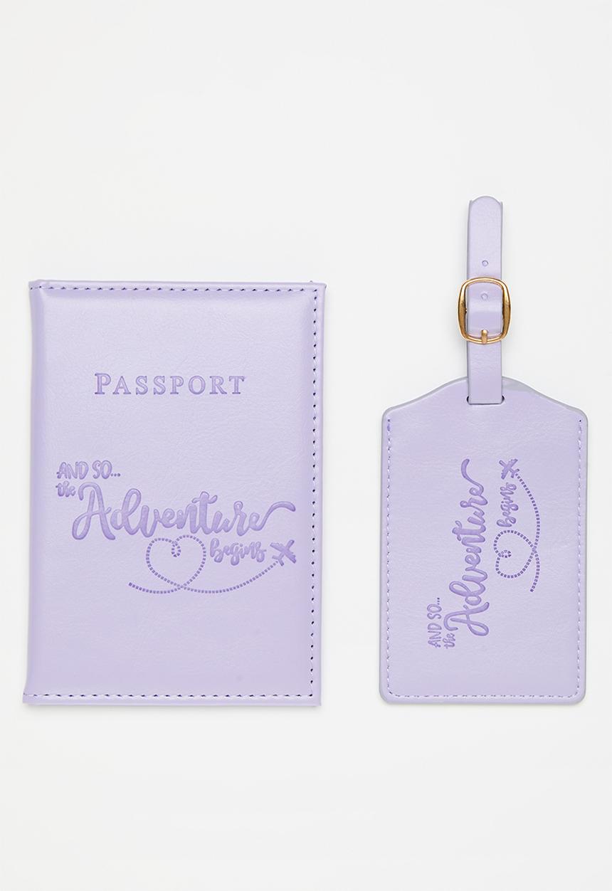Pop Candy - Passport holder and luggage tag set - lilac