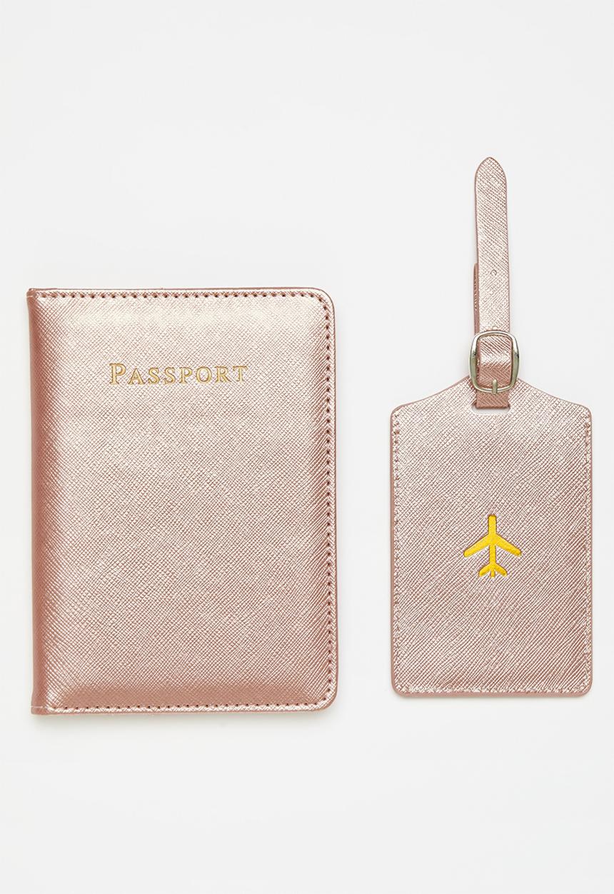 Pop Candy - Passport holder and luggage tag set - pink