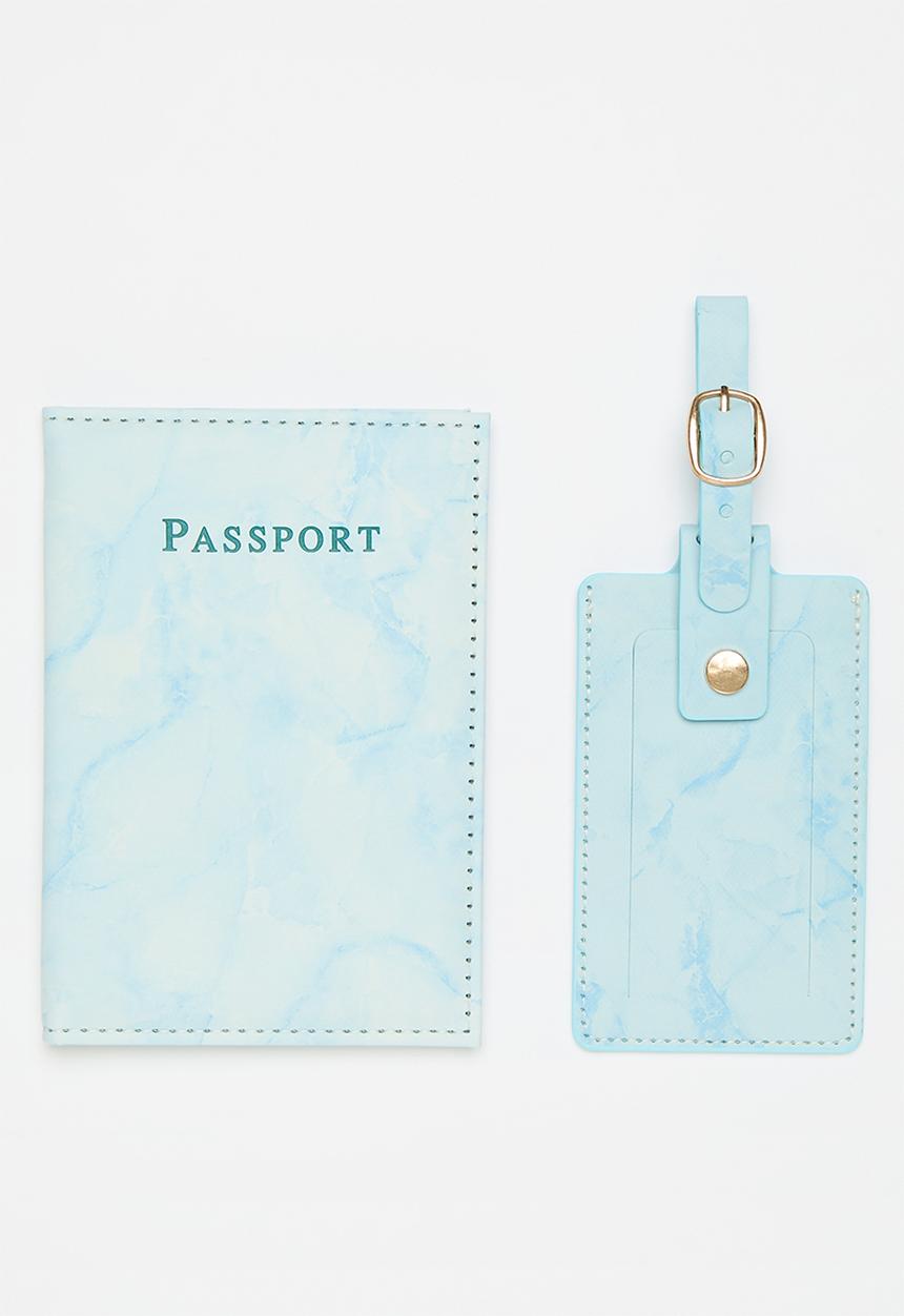 Pop Candy - Passport holder and luggage tag set - blue