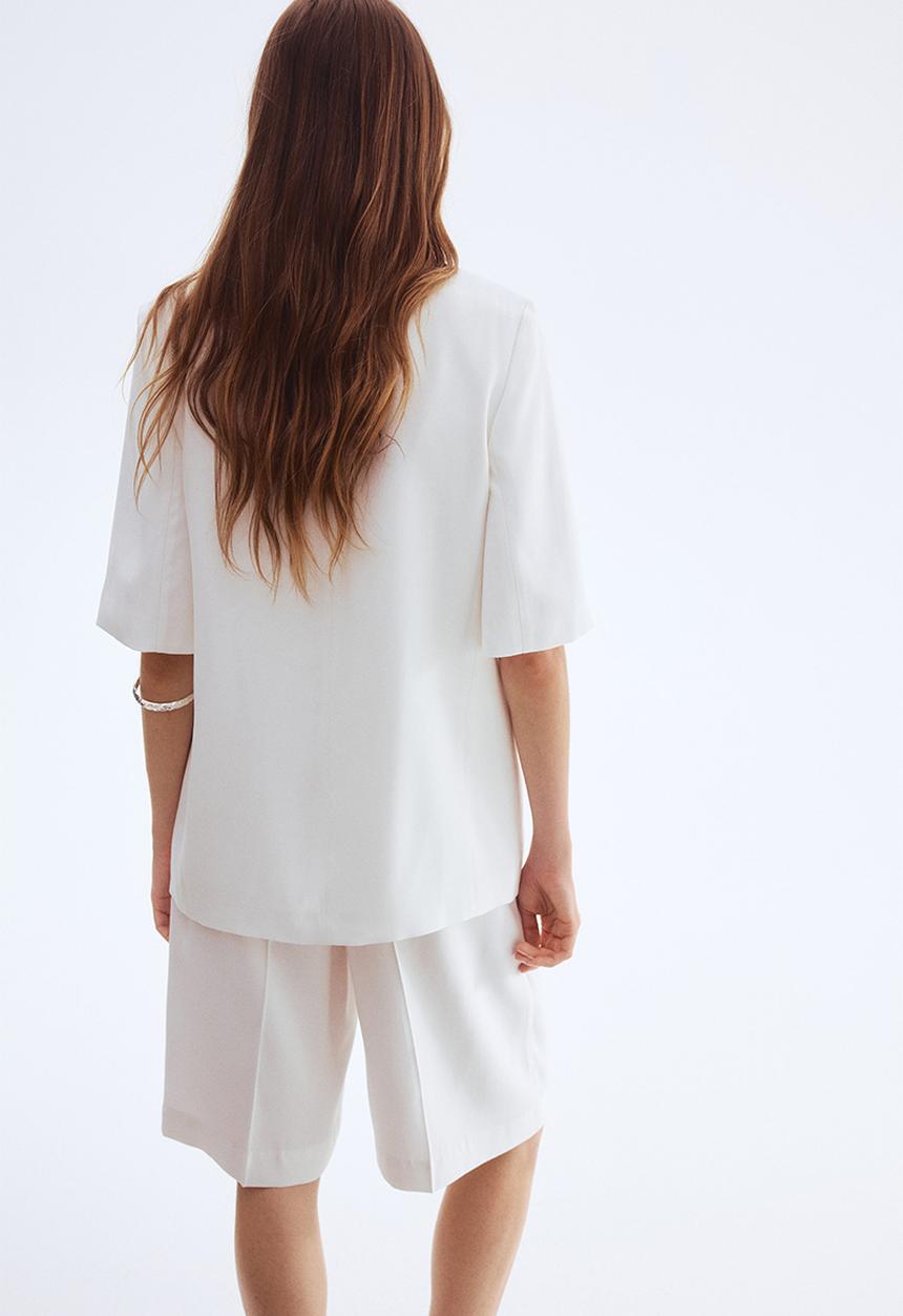 H&M - Short-sleeved blazer - white