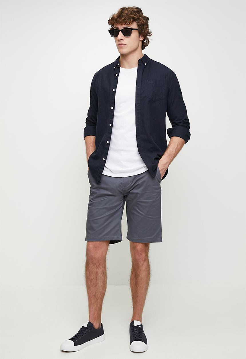 POLO - Ezra essential chino short - dark grey	
