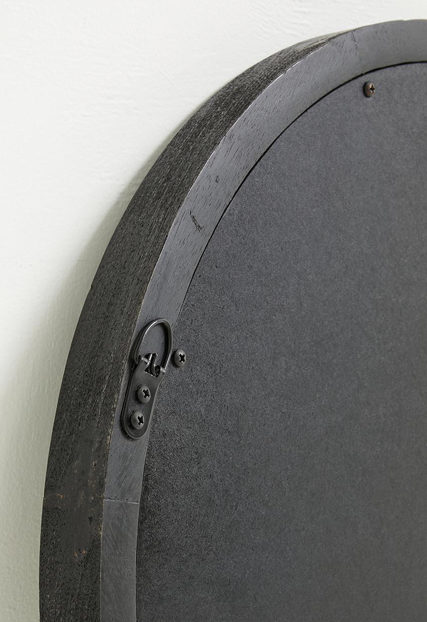 Sixth Floor - Wooden Round Mirror 60cm - Black