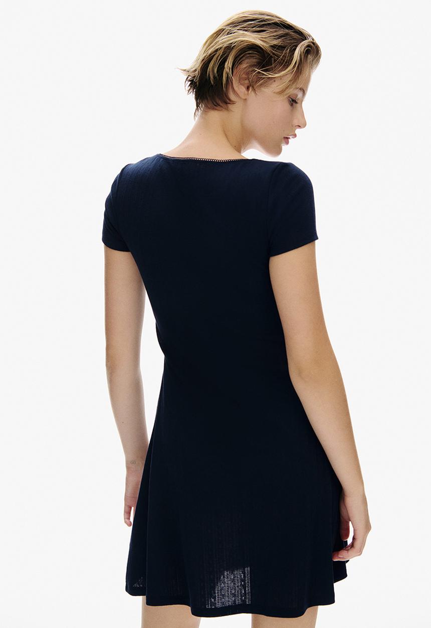 H&M - Pointelle-jersey dress - navy blue