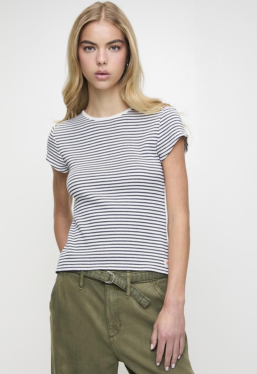 Levi’s® - Dry Goods Waffle Cap-Sleeve Tee - Stripe Grey