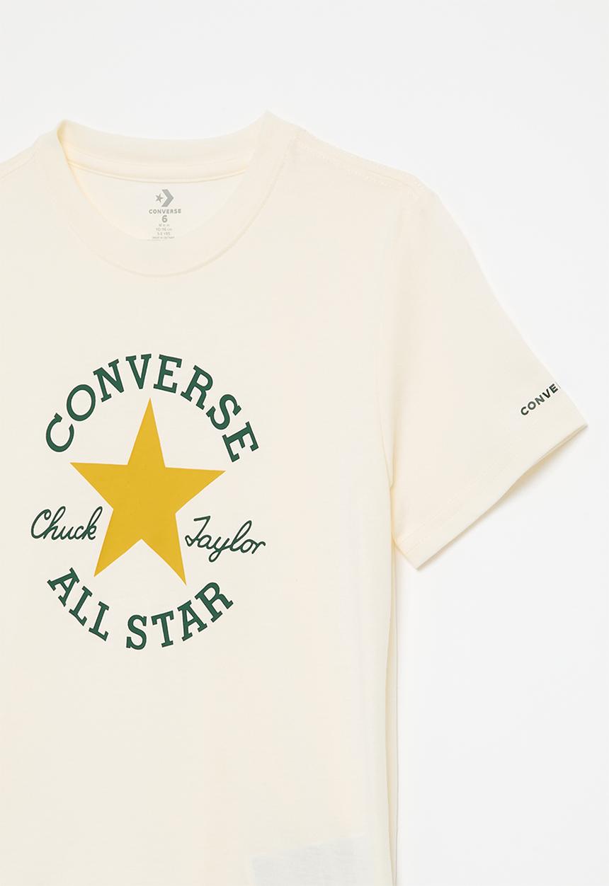 Converse - Cnvb Dissected Chuck Patch Short Sleeve Tee - Egret/Sunny Angle