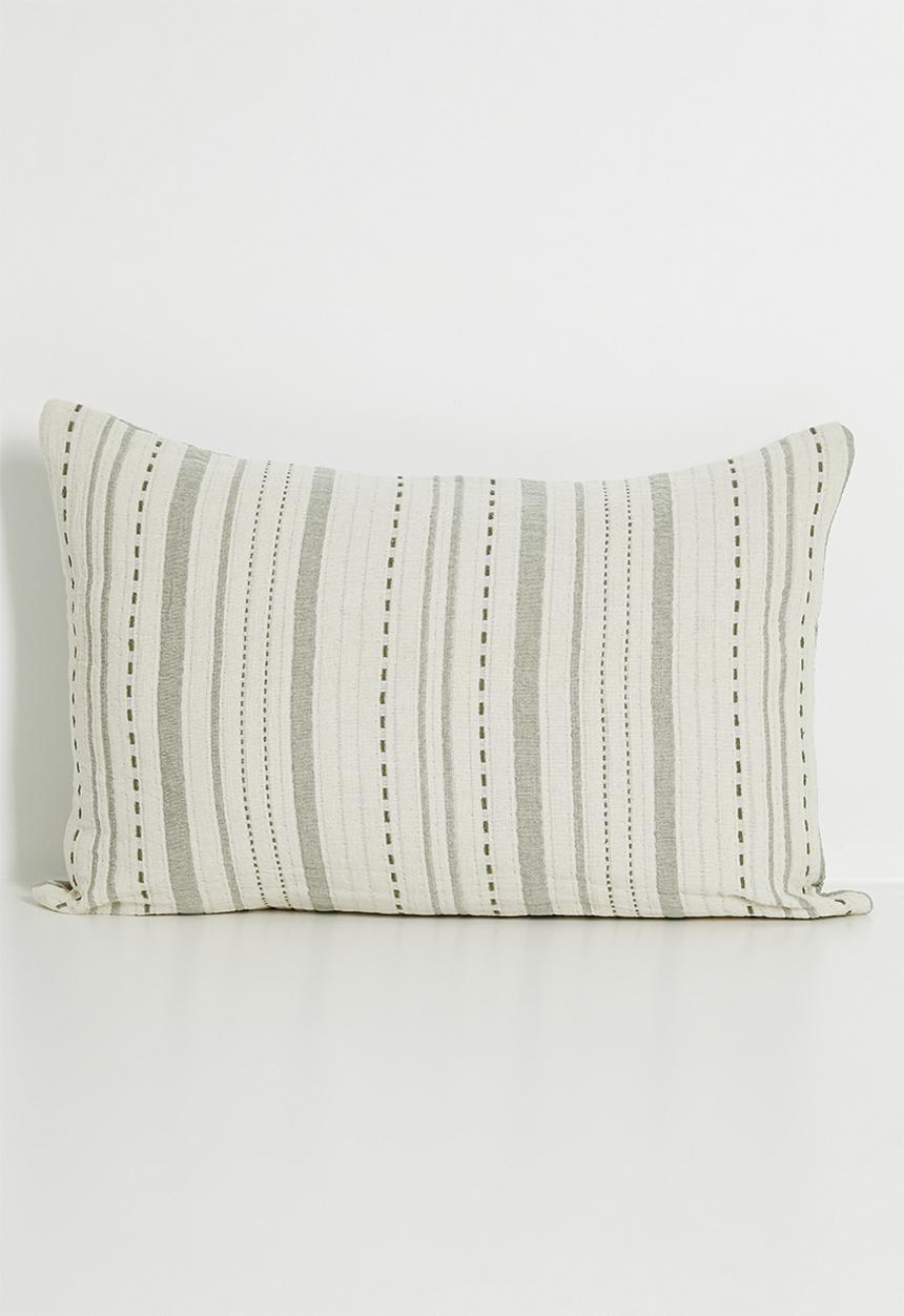Sixth Floor - Serene Cotton Muslin Cushion Cover - Grey