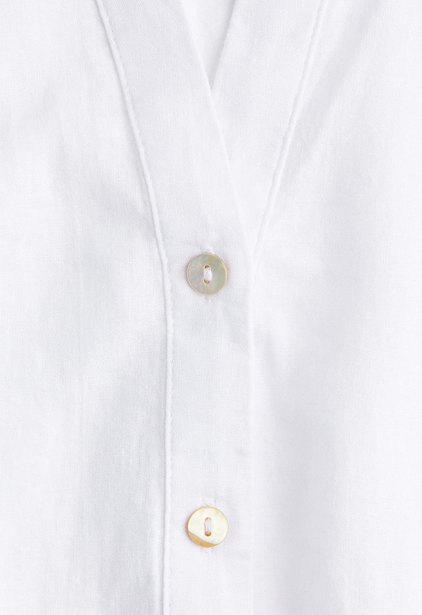 H&M - Linen-blend sleeveless shirt - white