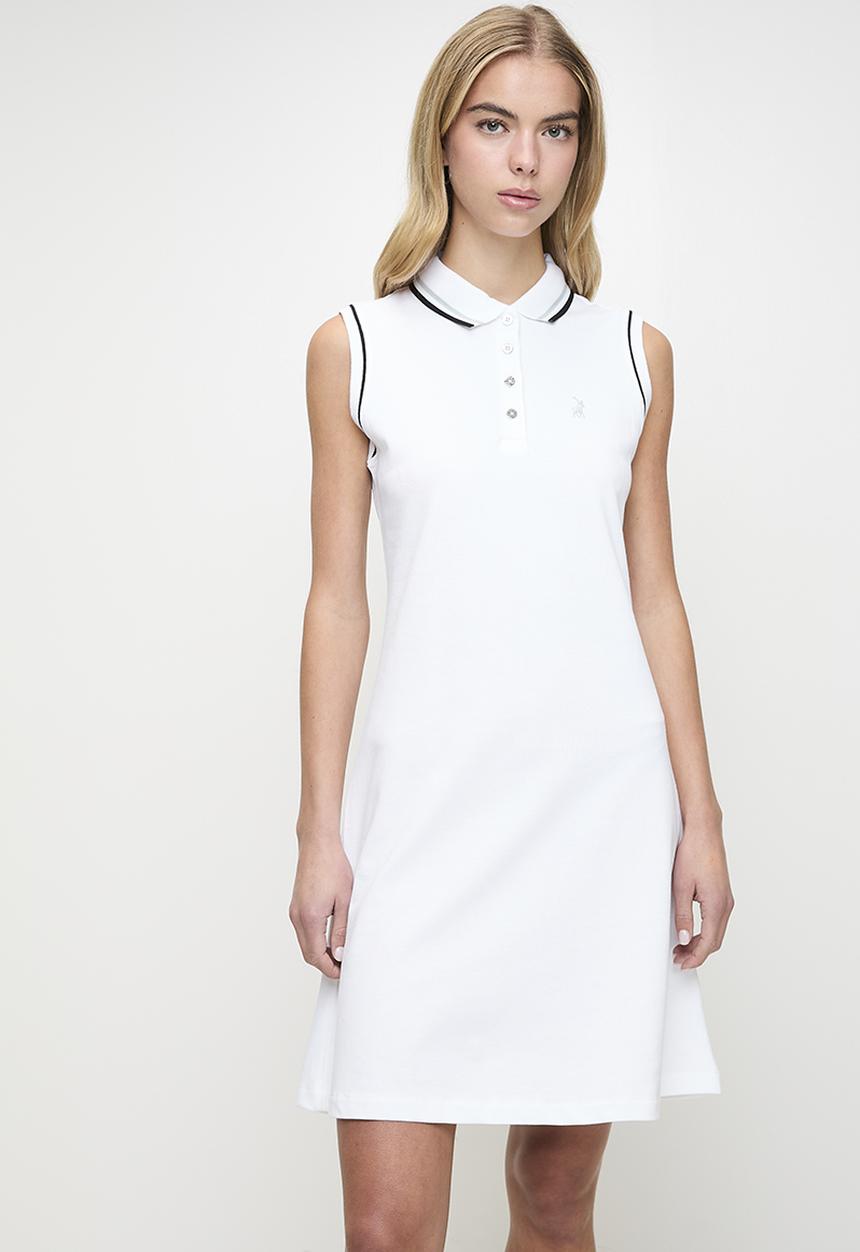 POLO - Wmn Morgan Sl Sport Dress - White