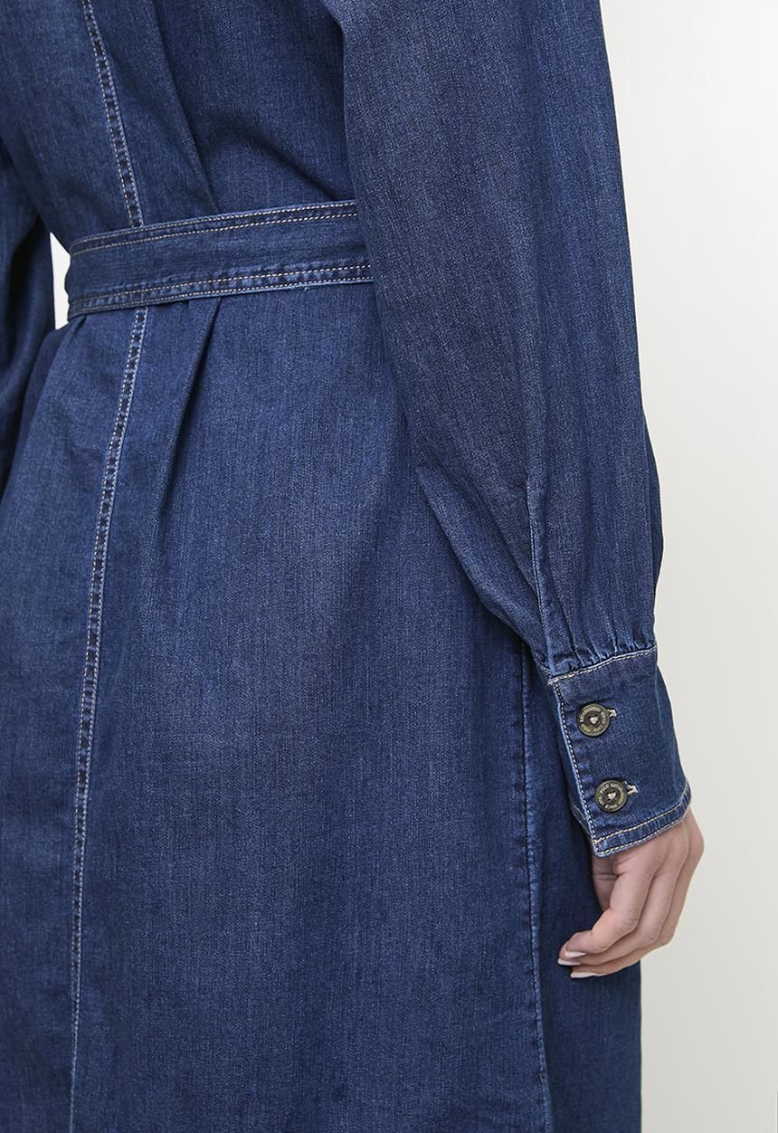 POLO - Wmn Lynn l/s Denim Dress - Dark Wash