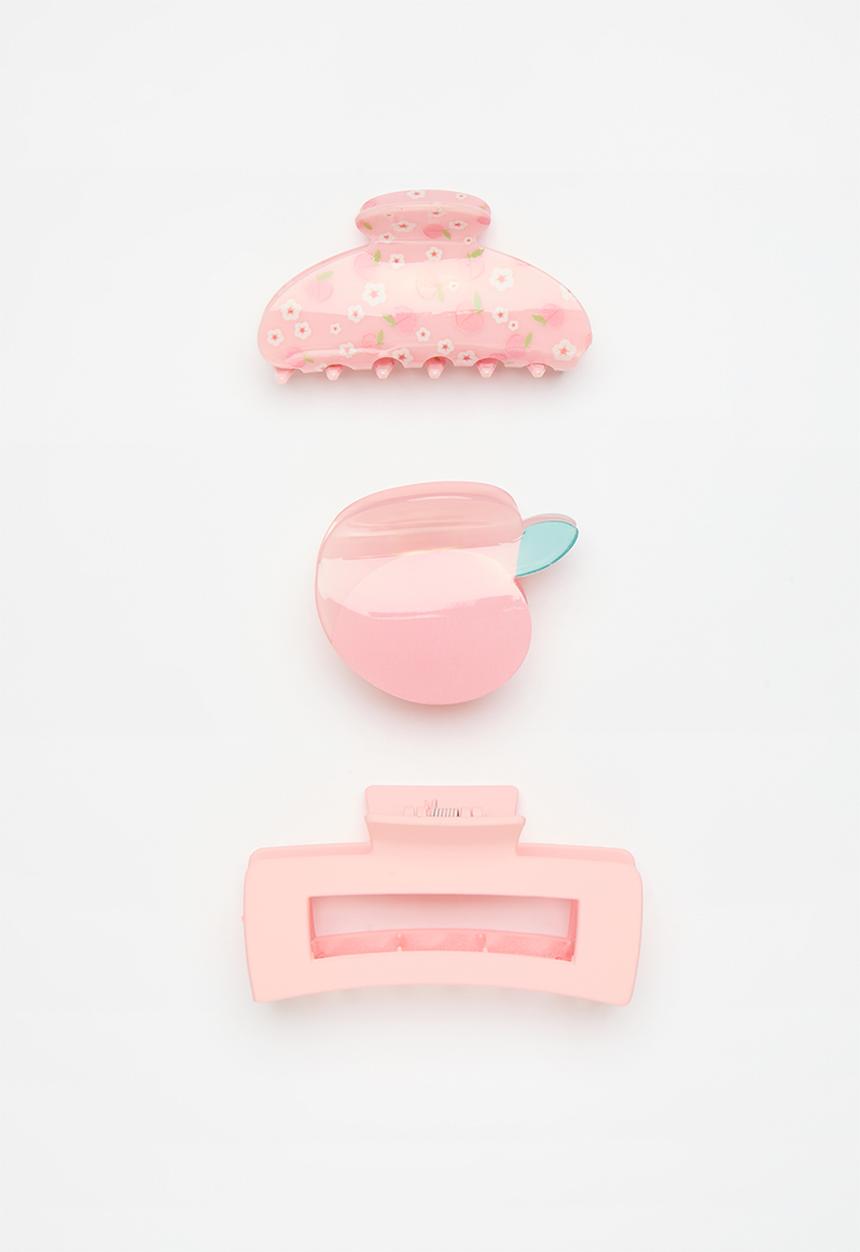 Pop Candy - Three piece hair clip set - strawberry