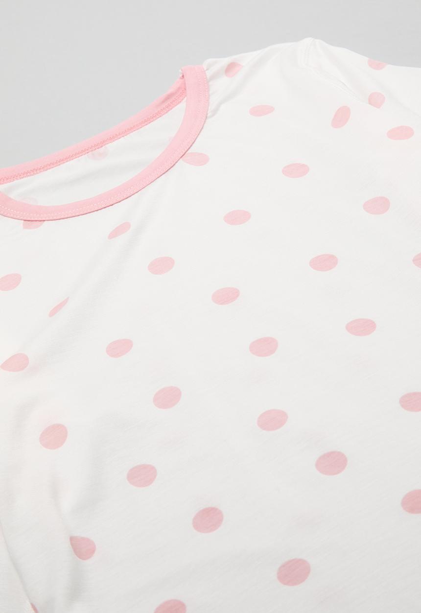 Pop Candy - Printed pj set -pink & white