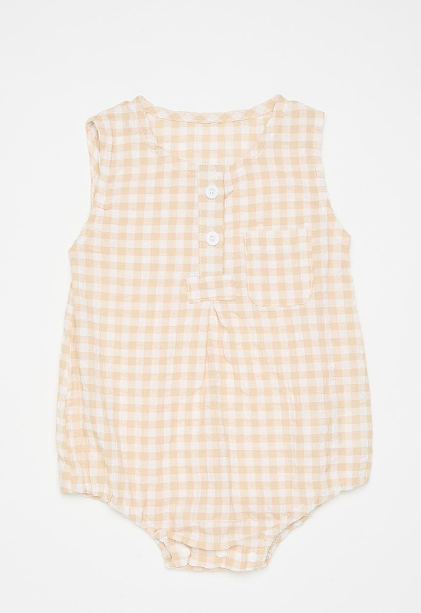 Pop Candy - Gingham bodysuit - pale orange 