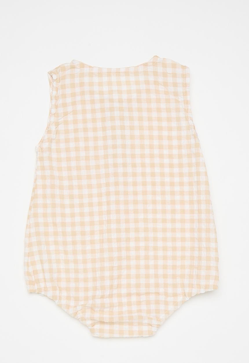 Pop Candy - Gingham bodysuit - pale orange 