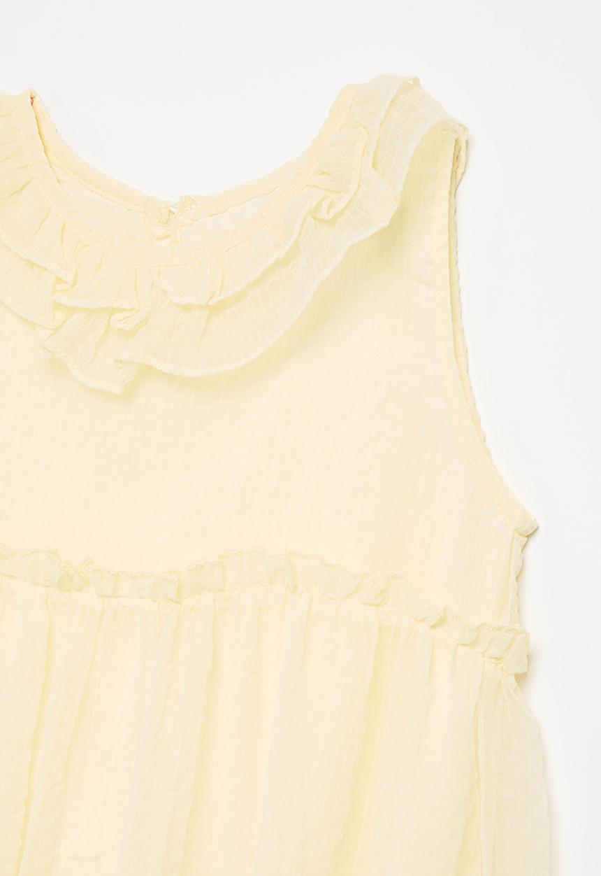 Pop Candy - Tiered empire bodice dress - pale yellow