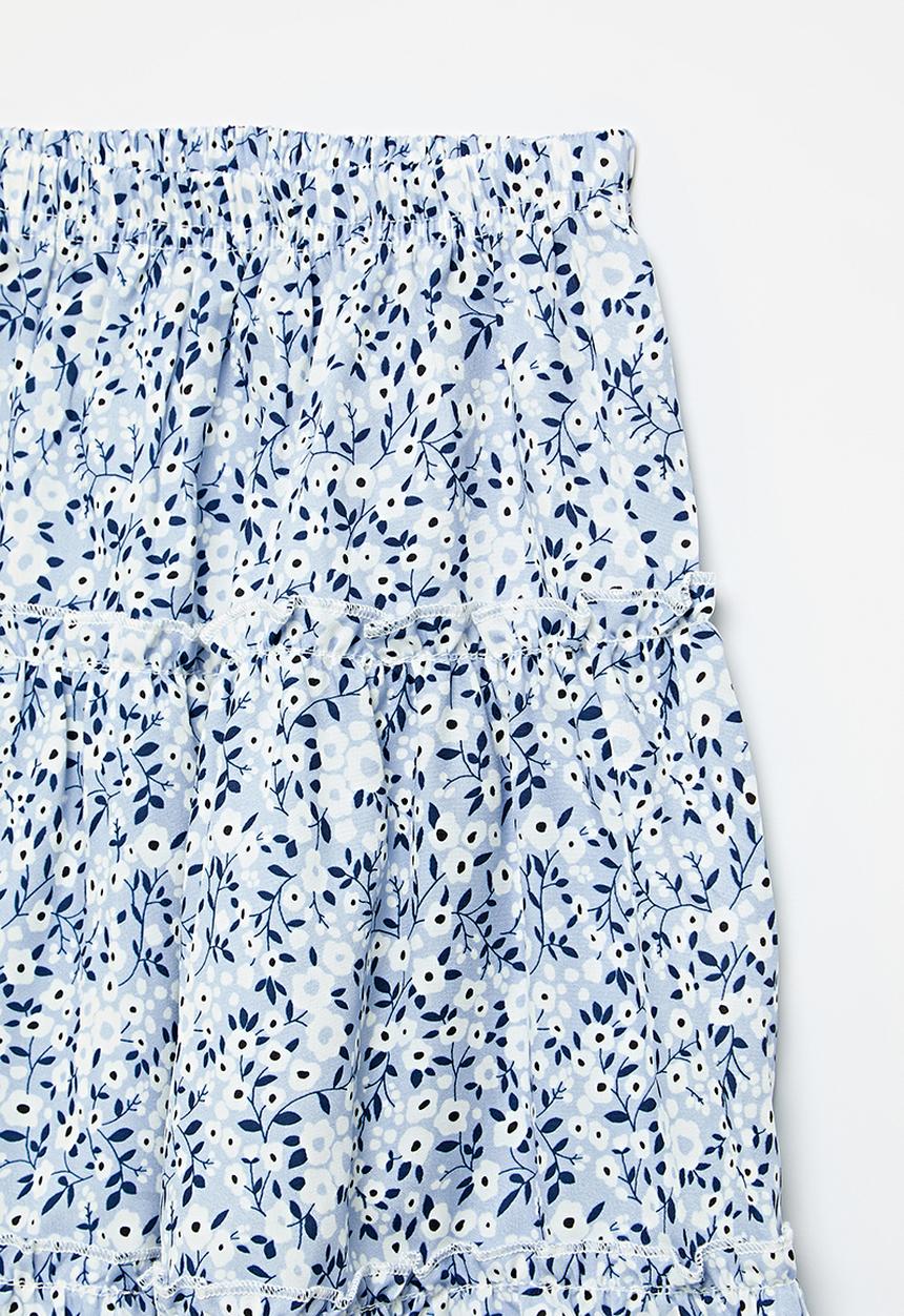 Pop Candy - Ditsy floral tiered skirt - blue