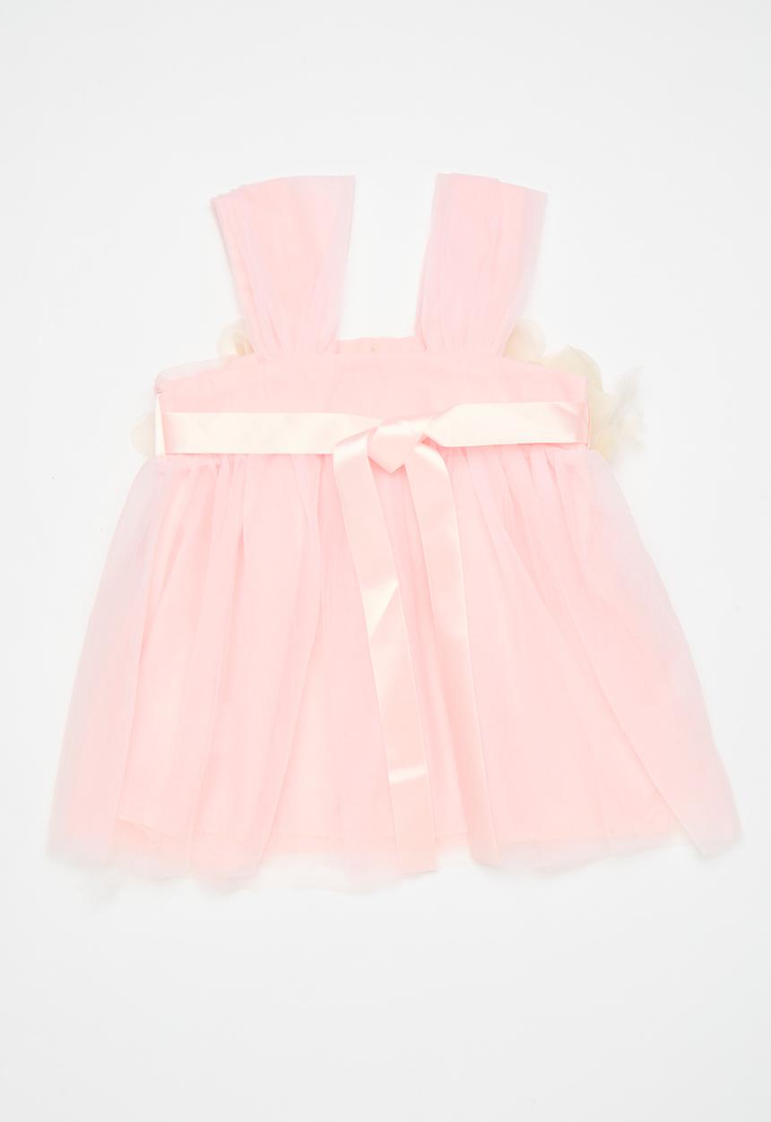 Pop Candy - Tulle a-line dress with floral applique - pink/cream