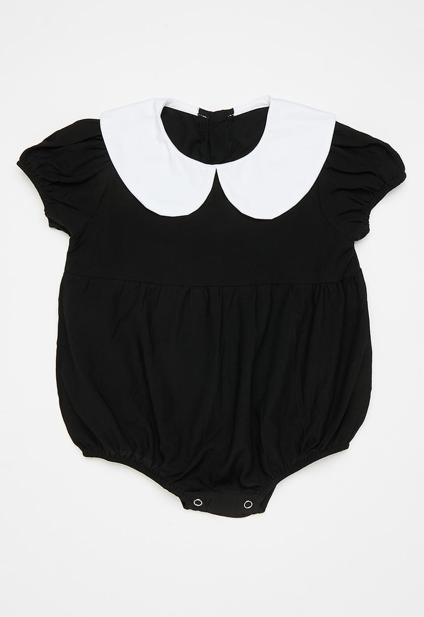 Pop Candy - Contrast peter pan collar bodysuit - black/white