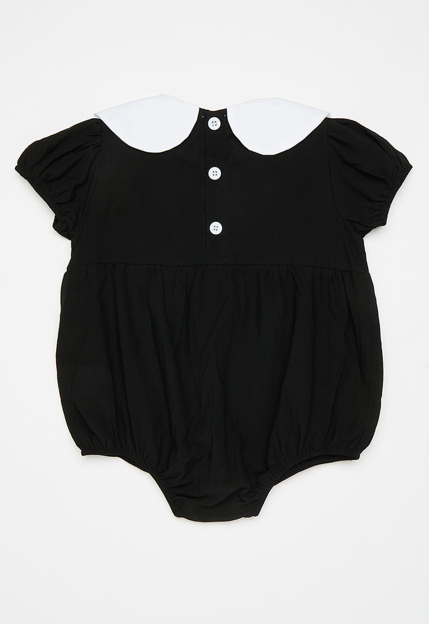Pop Candy - Contrast peter pan collar bodysuit - black/white