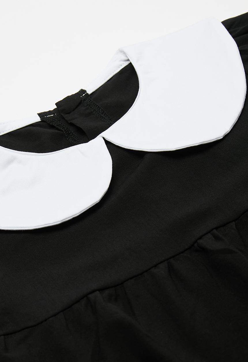 Pop Candy - Contrast peter pan collar bodysuit - black/white