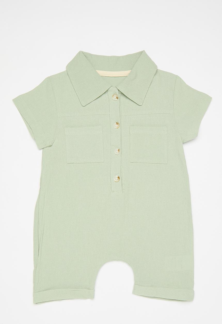 Pop Candy - Collared romper - green