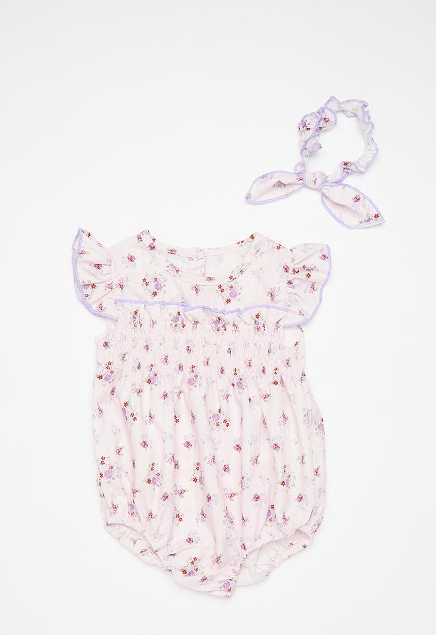 Pop Candy - Smocked body vest with headband - lilac/floral