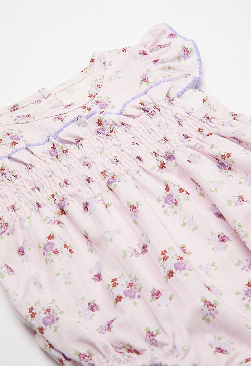 Pop Candy - Smocked body vest with headband - lilac/floral