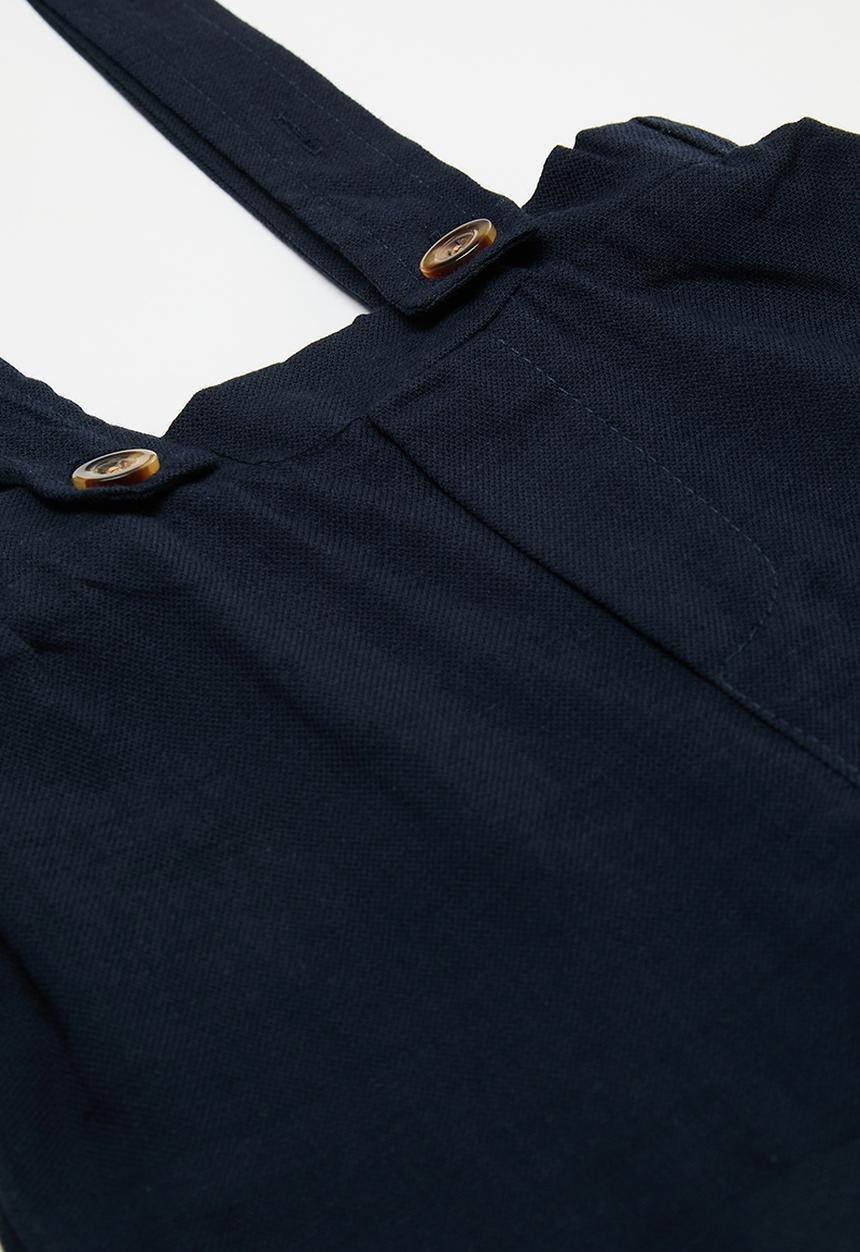 Pop Candy - Shorts with buttoned suspenders - midnight blue