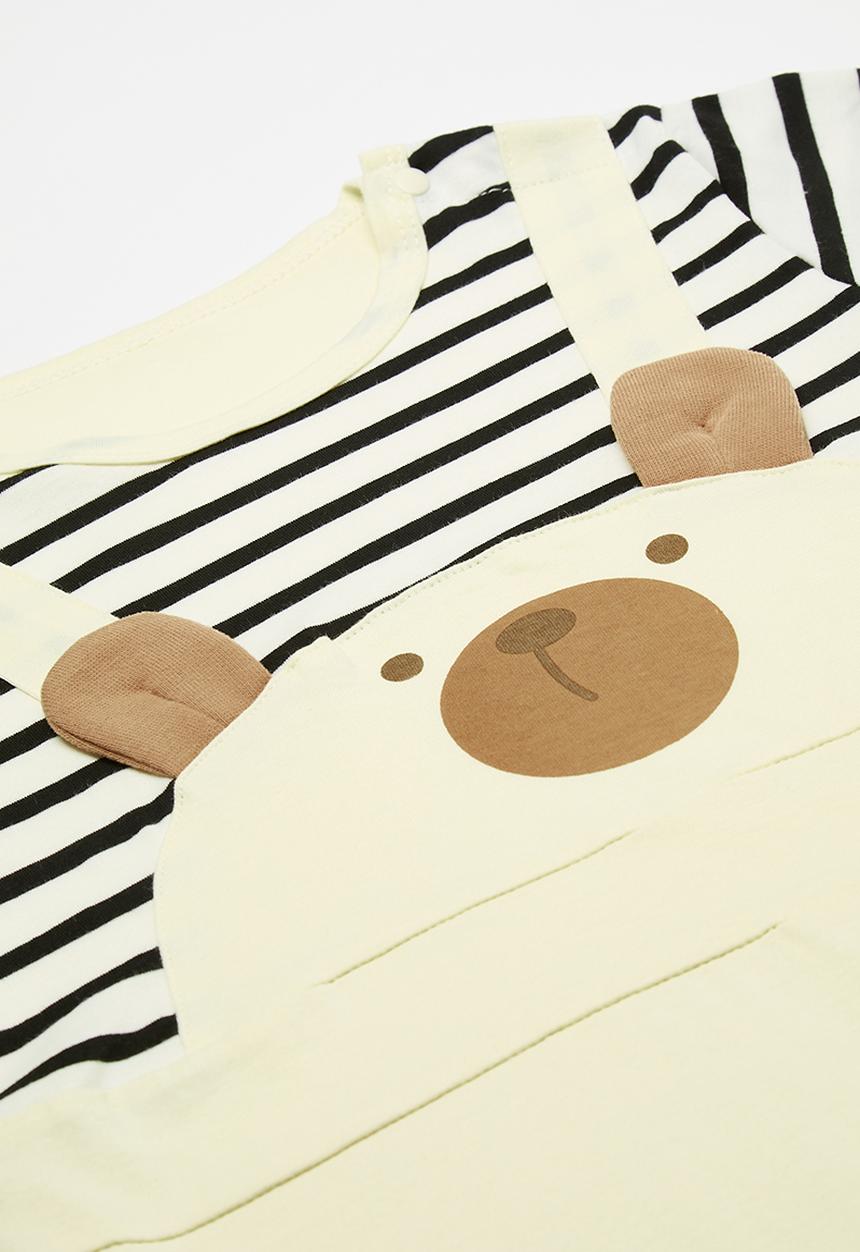 Pop Candy - Novelty bear romper - cream/multi
