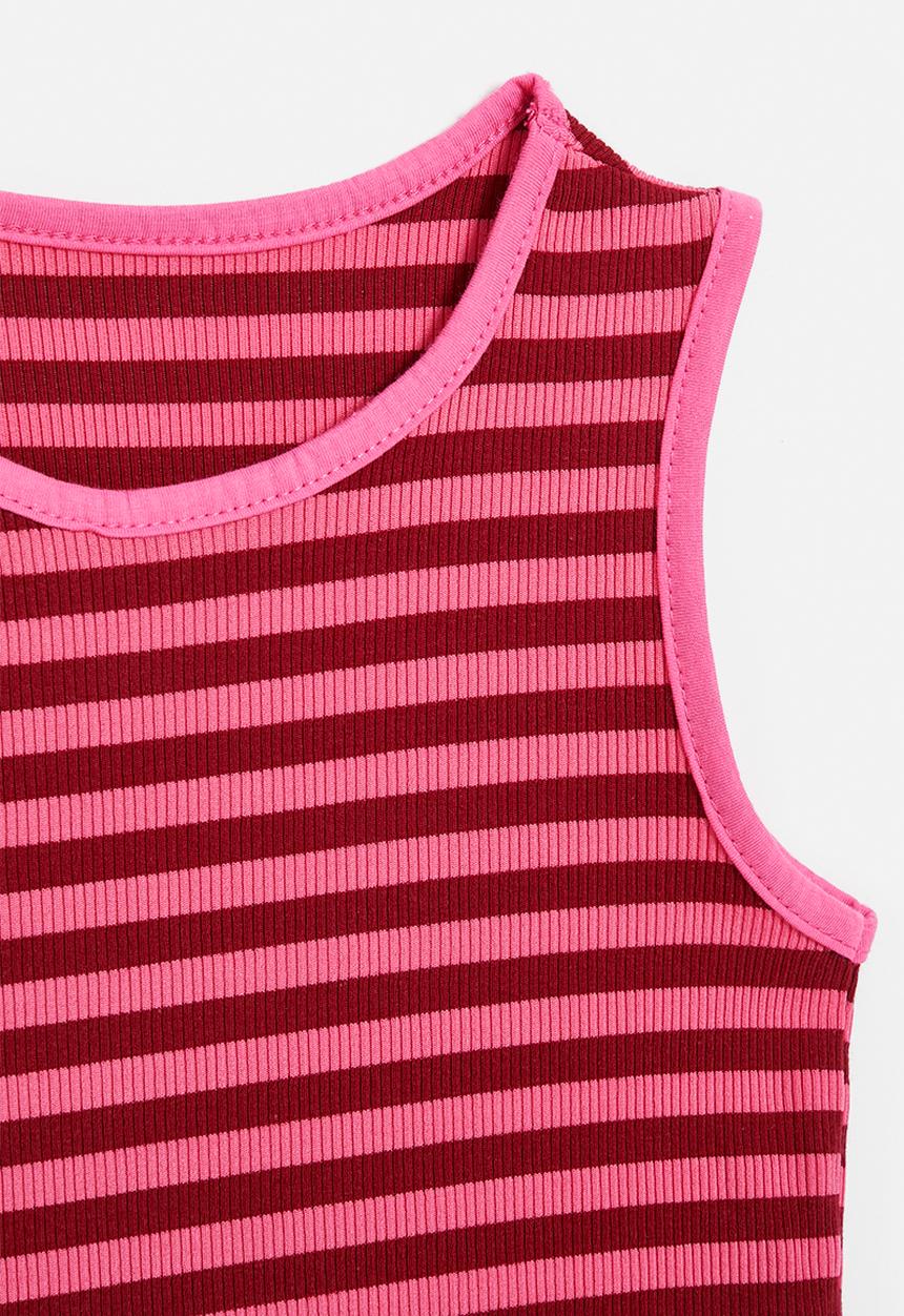 Pop Candy - Candy striped tank top - pink/dark red