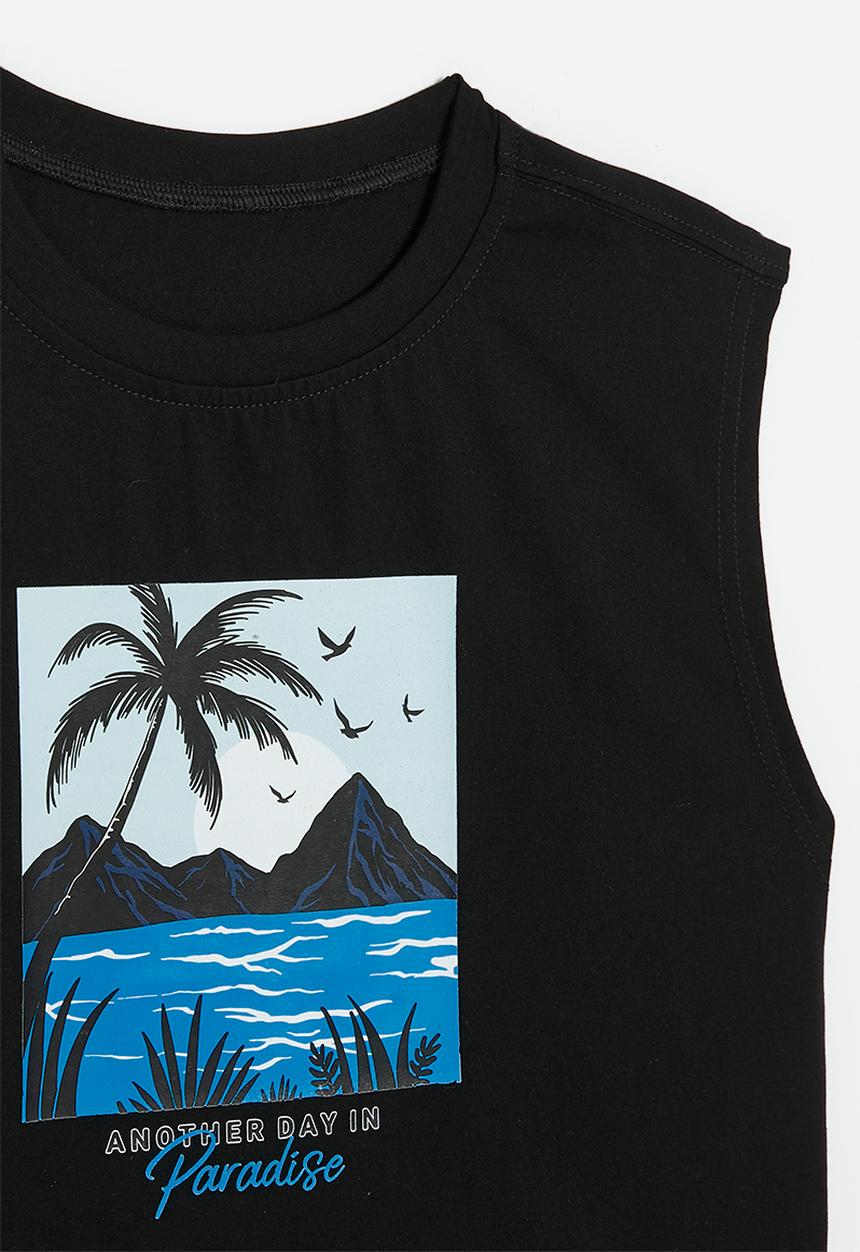 Pop Candy - Sleeveless tee - black/another day in paradise