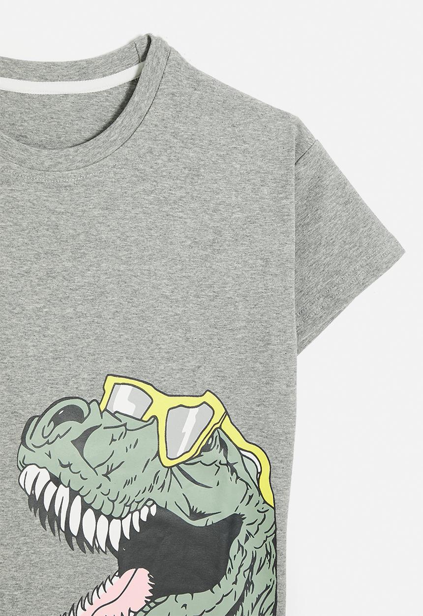 Pop Candy - Dino print tee - grey
