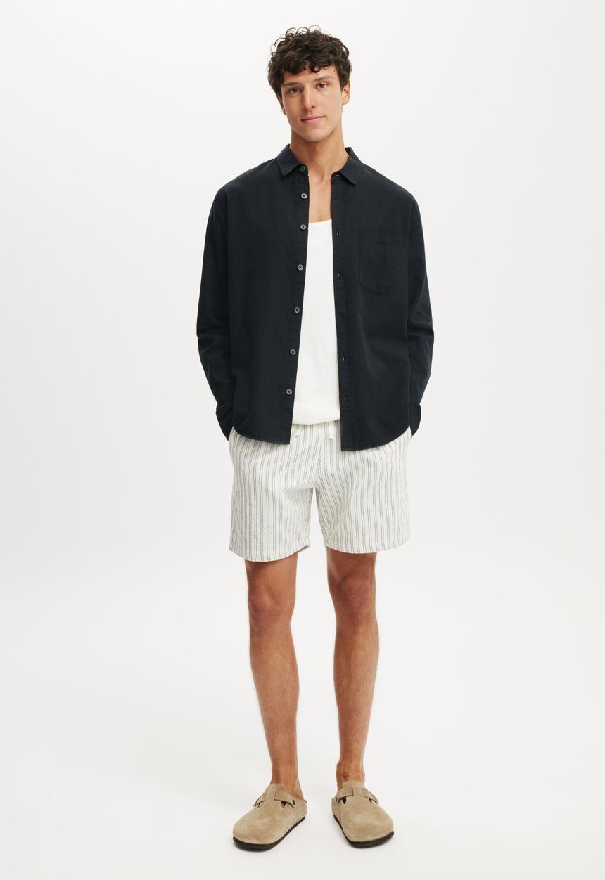 Cotton On - Easy Short - Light Blue/Navy Stripes