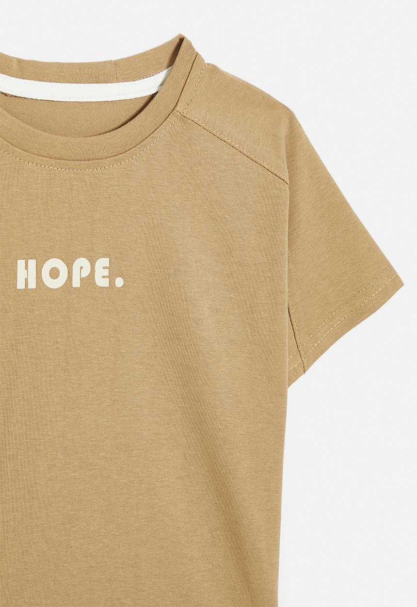Pop Candy - Saddle shoulder tee - camel brown/hope
