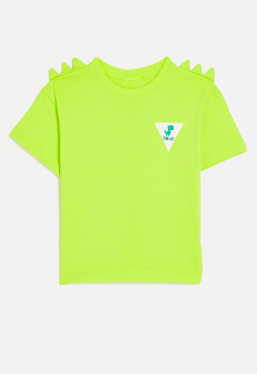 Pop Candy - Tee with 3D dino spikes - bright green 