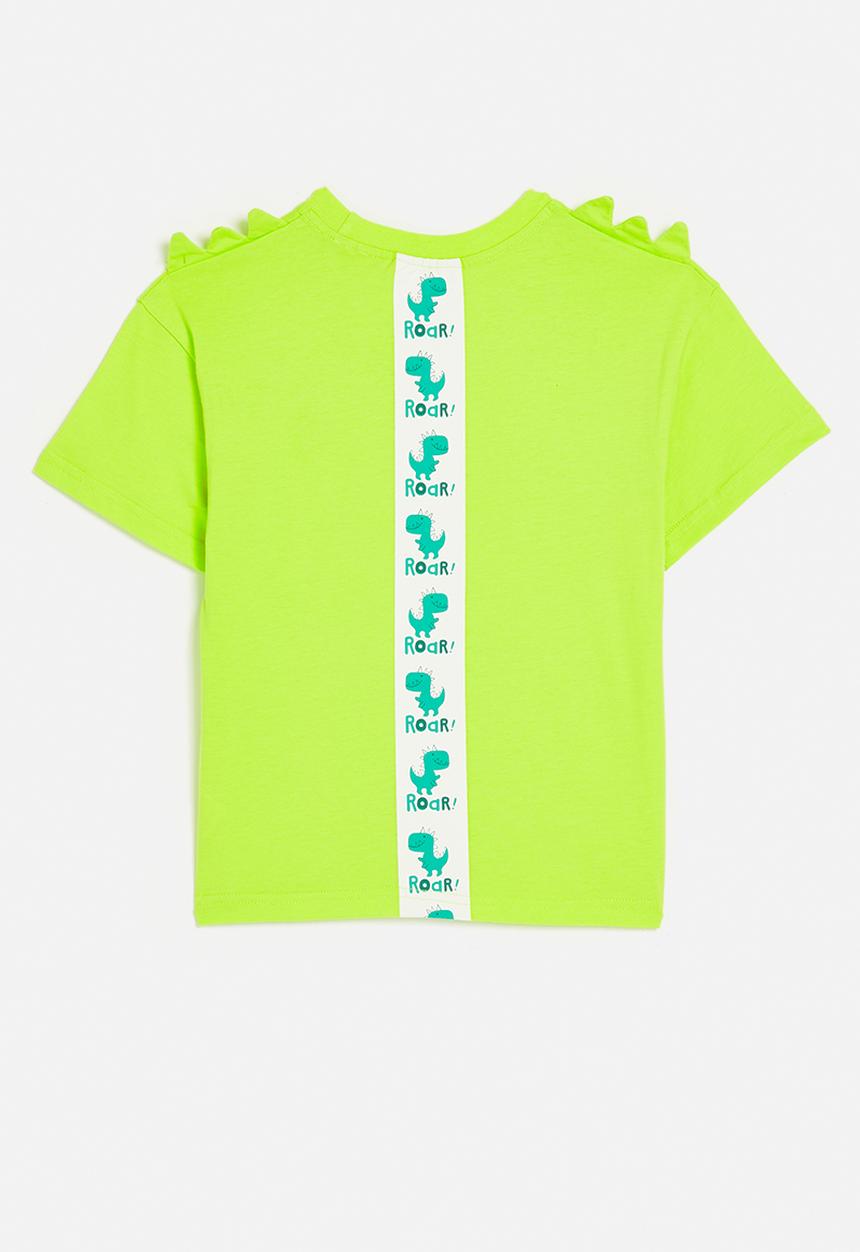 Pop Candy - Tee with 3D dino spikes - bright green 