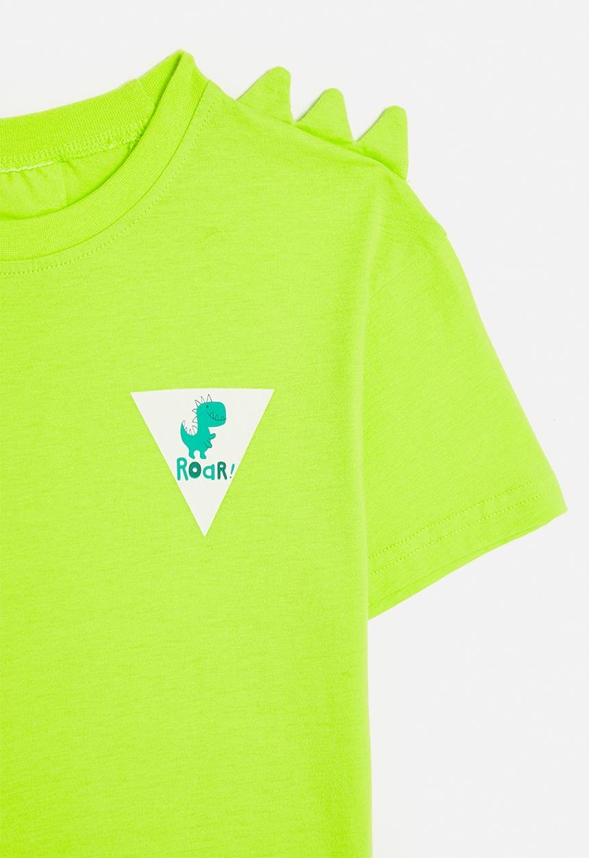 Pop Candy - Tee with 3D dino spikes - bright green 
