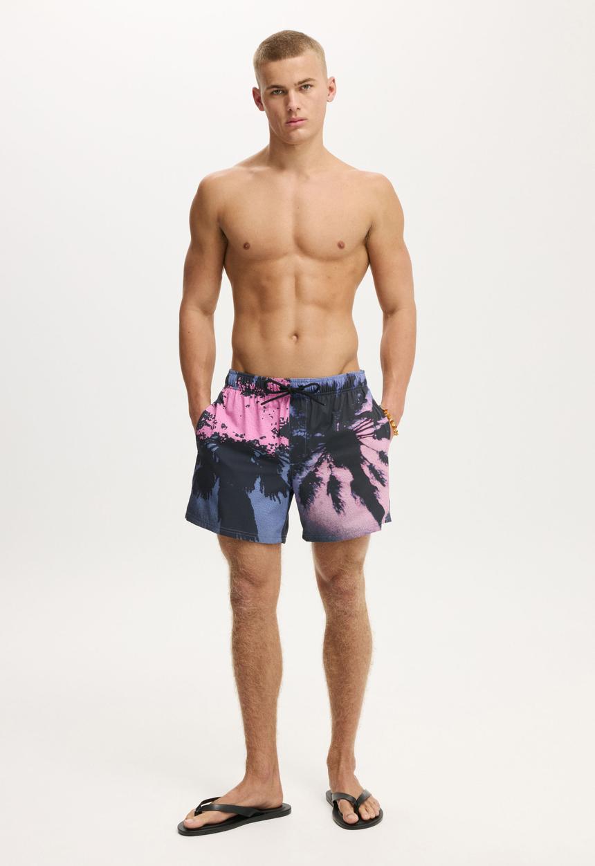 Cotton On - Stretch Swim Short - Palms Pink