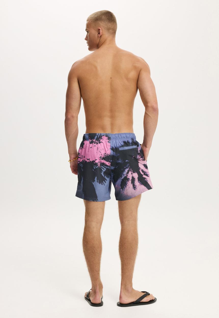 Cotton On - Stretch Swim Short - Palms Pink