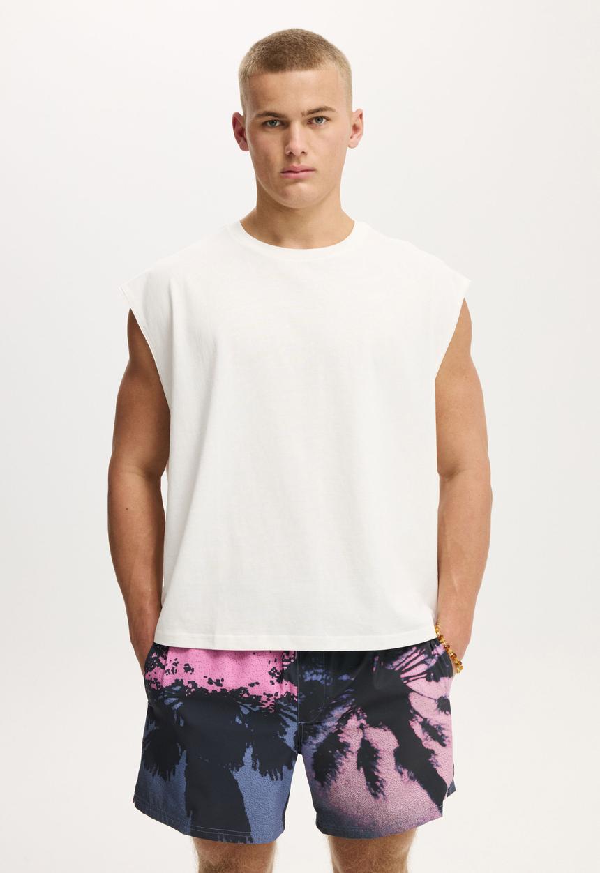 Cotton On - Stretch Swim Short - Palms Pink