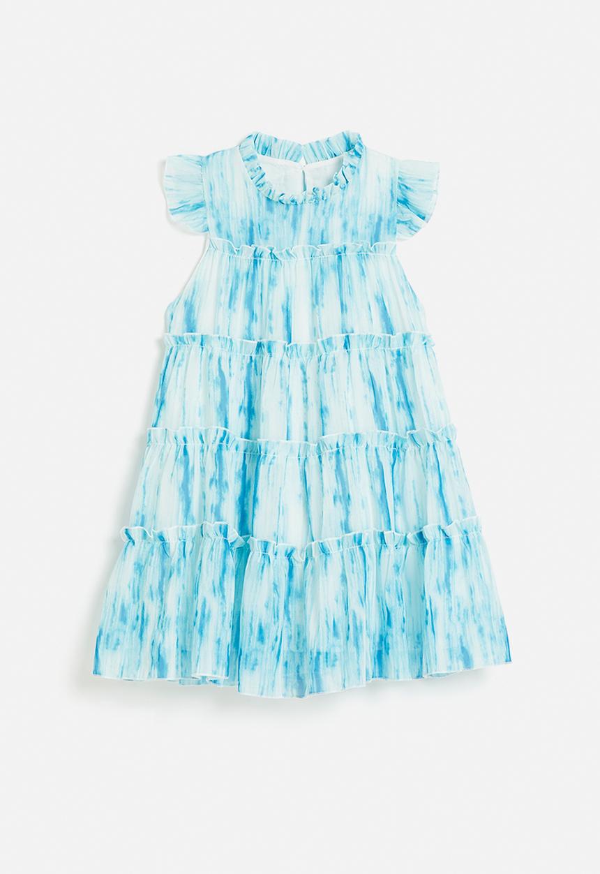 Pop Candy - Tie dye dress-blue & white