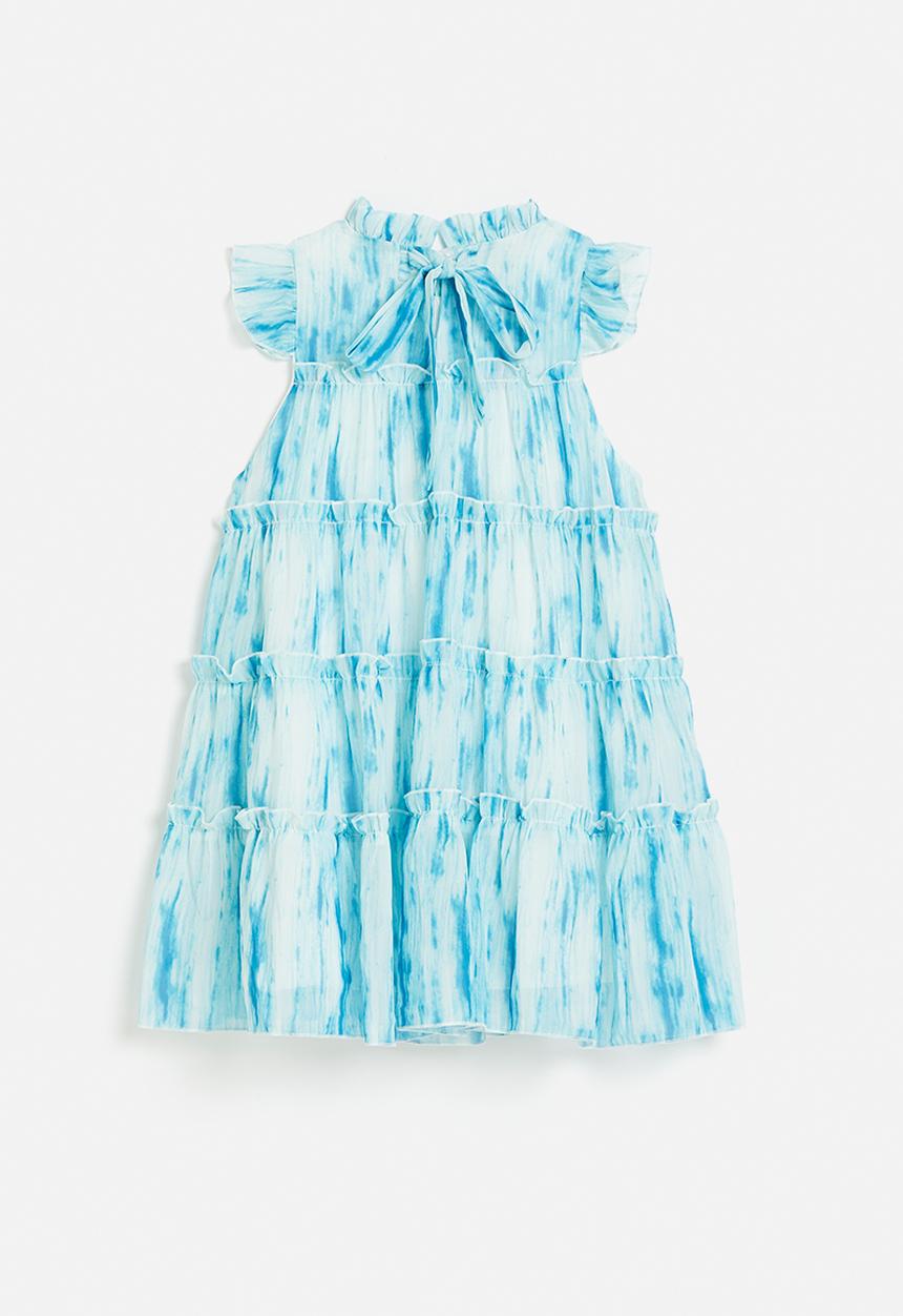 Pop Candy - Tie dye dress-blue & white