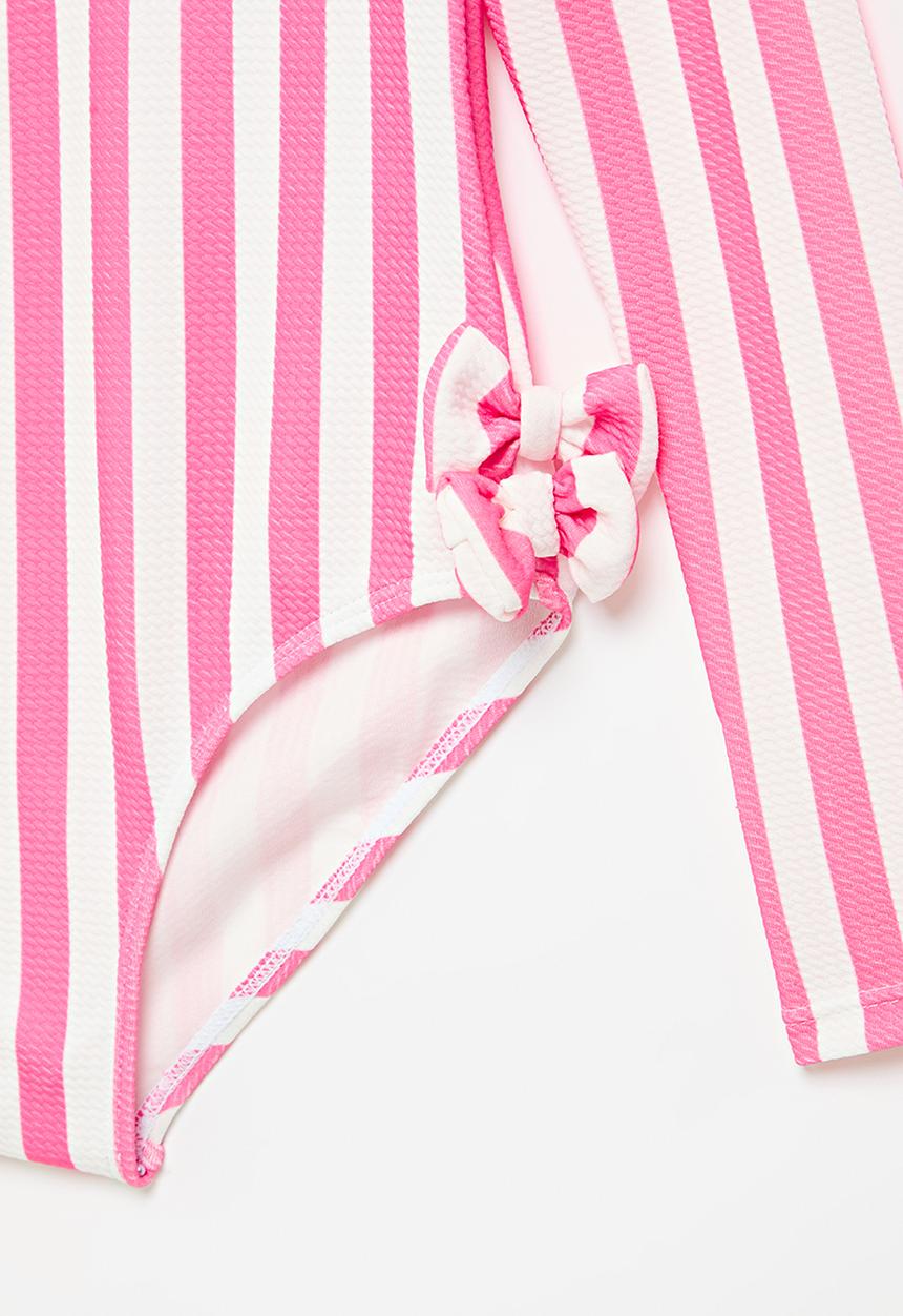 Pop Candy - Striped one piece swimsuit-pink & white