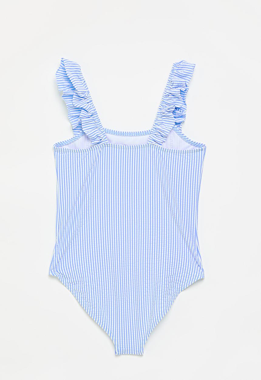 Pop Candy - Ruffle one piece swimsuit - light blue stripe